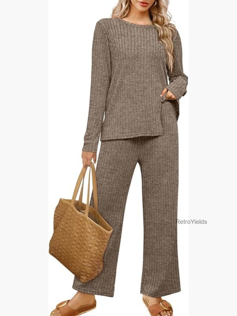 Cozy Two Piece Lounge Set with Pockets Sweater